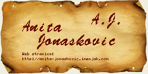 Anita Jonašković vizit kartica